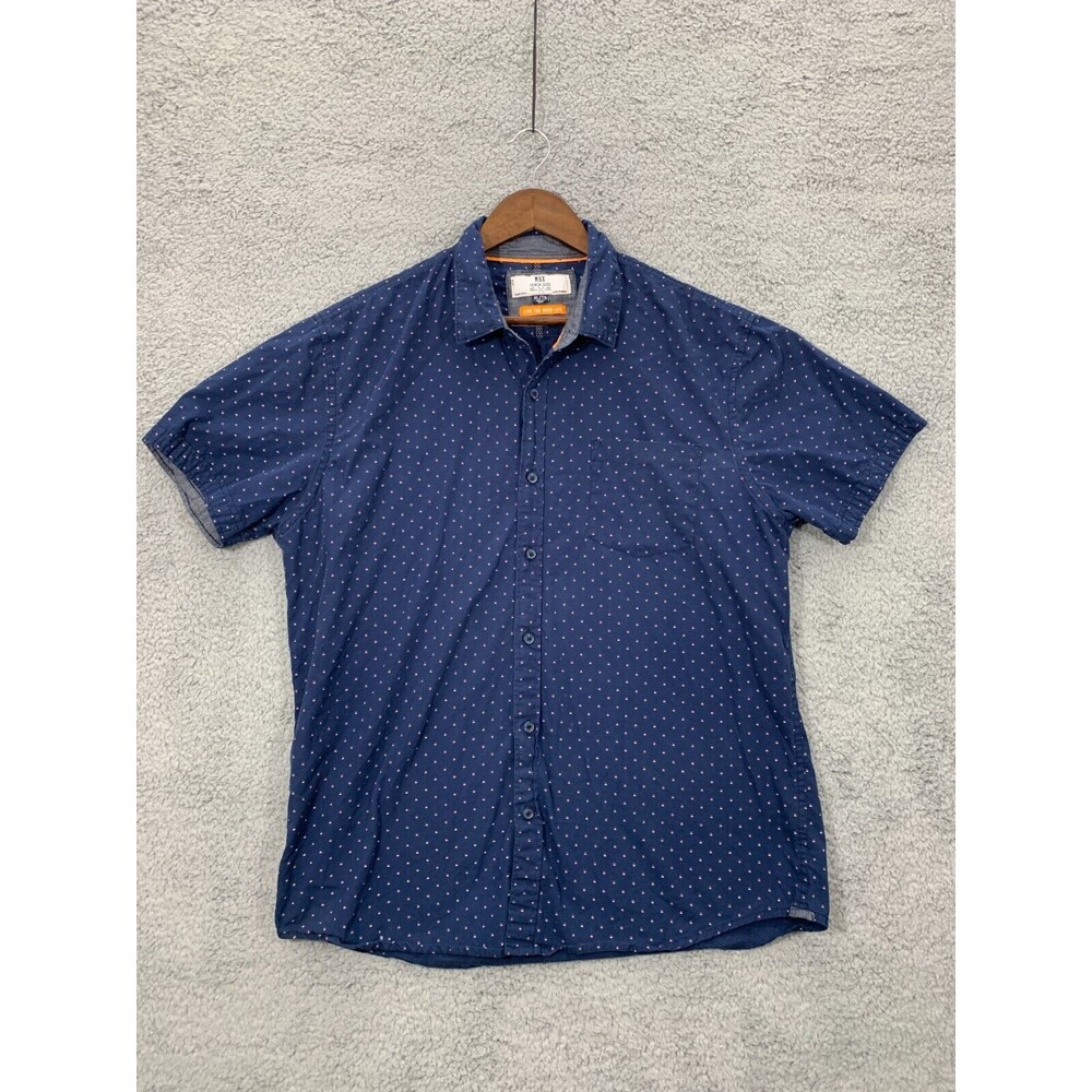 MBX Premium Goods XL/TG Red White Blue Short Sleeve Button Up Shirt 4th of July